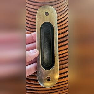 (2) Brass Recessed flat sliding door/ cabinets handle pulls NWOT